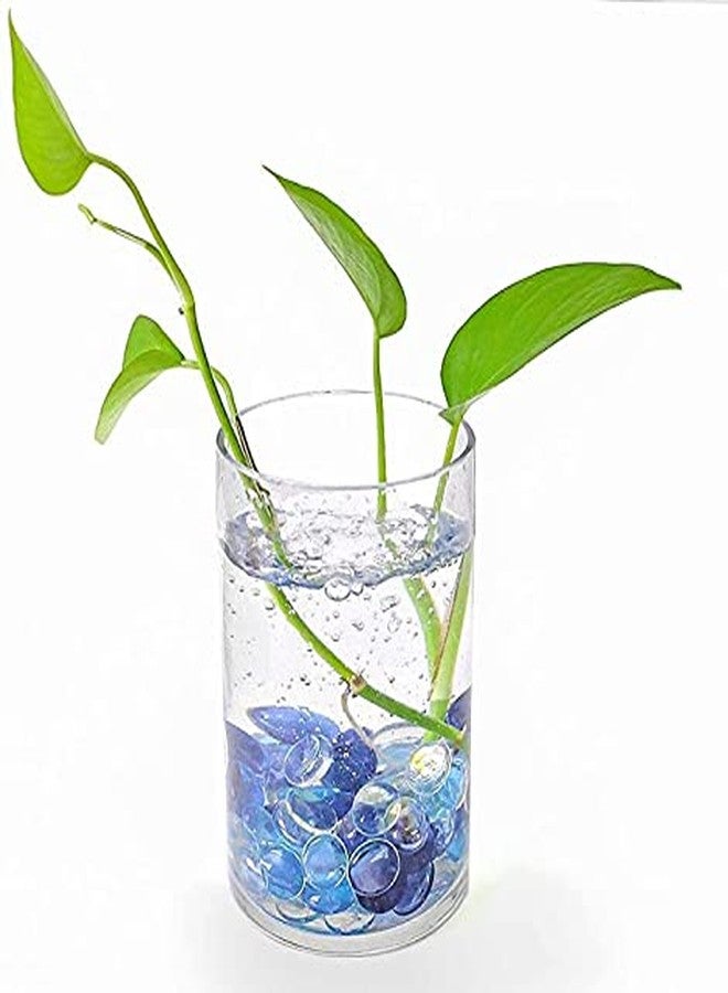 VANNEF Decorative Super Shiny Glossy Glass Pebbles Stone for Vase Fillers Plant Pots Home Garden & Outdoor Decoration (Blue, Aqua Blue & Clear, 4900gm) - Image 3